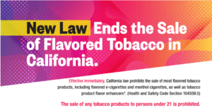 California Flavored Tobacco Sales Law SB 793 graphic